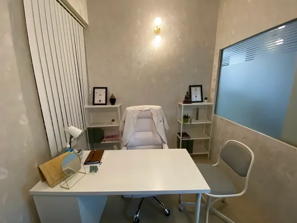 Consultation room at Alchemy Clinic skin clinic, AECS Layout Bangalore